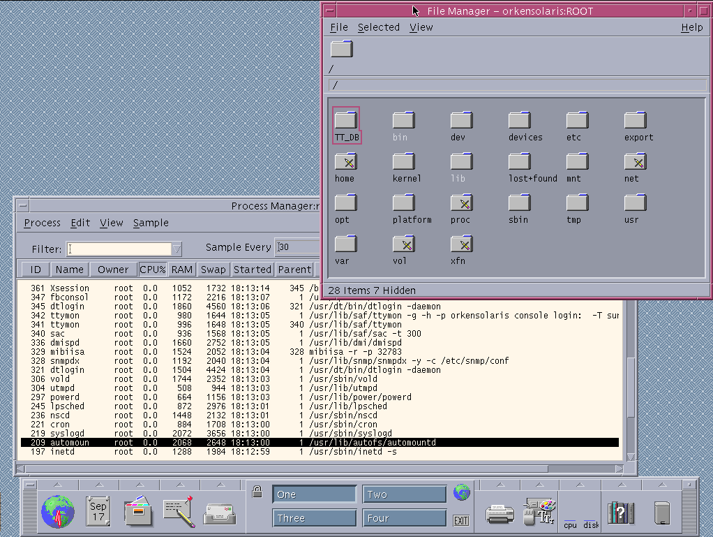 Solaris 7 CDE desktop